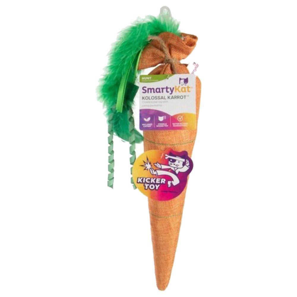 SmartyKat - Kolossal Karrot Plush Crinkle Cat Kicker Toy