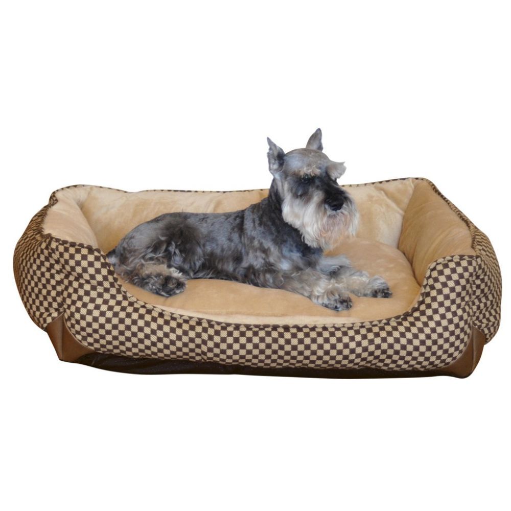 K & H - Self-Warming Lounge Sleeper Medium Brown Square Print