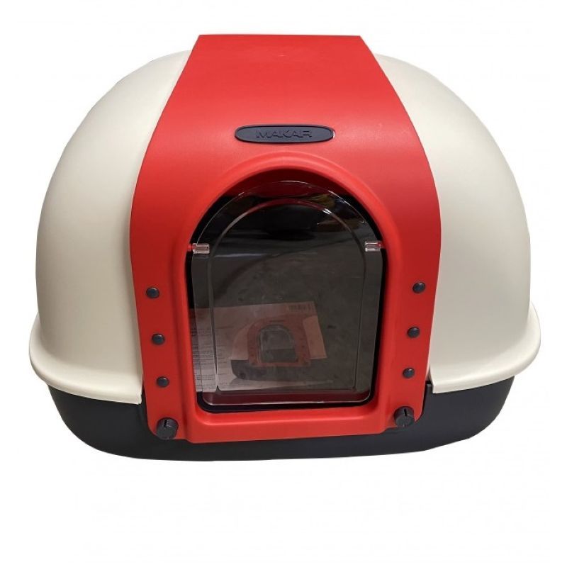 NutraPet - Dragon Inn Closed Cat Litter Box - Red 