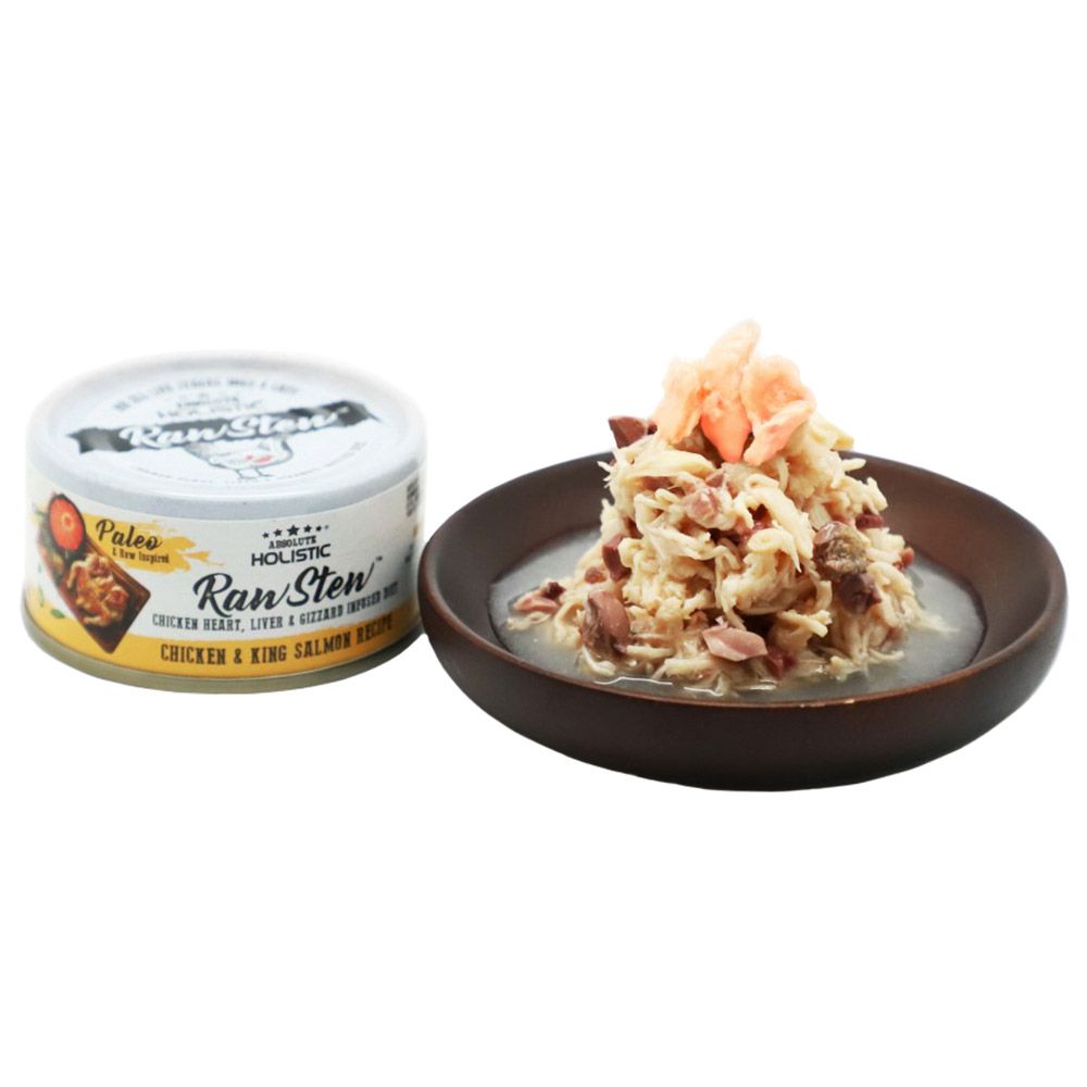 أبسلوت هوليستك - طعام الحيوانات الأليفة روستو - دجاج وسلمون شينوك - 80 غم