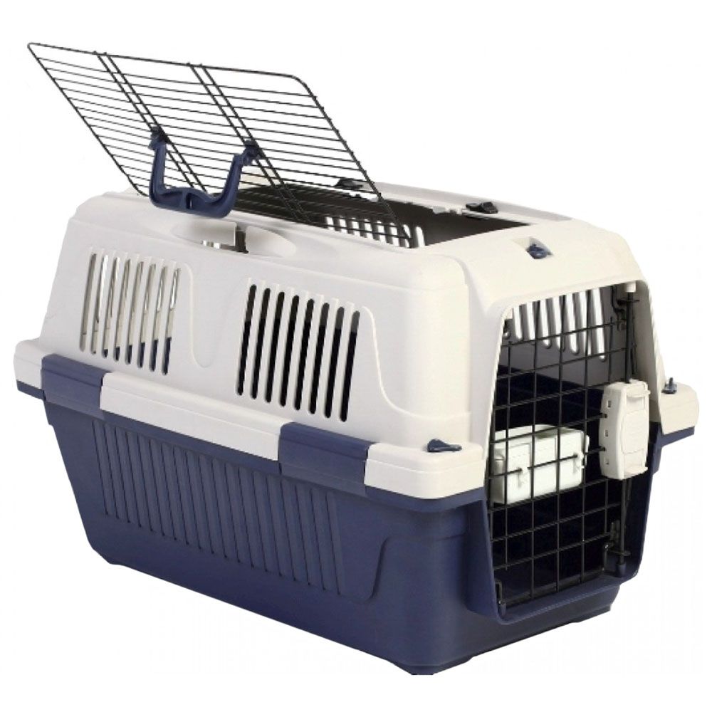 NutraPet - Dog and Cat Carrier Open Grill Top Dark Blue Box