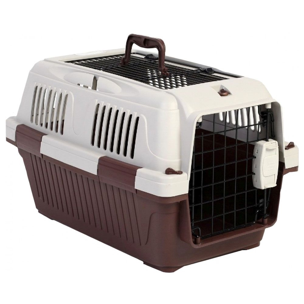 NutraPet - Dog and Cat Carrier Open Grill Top Dark Red Box