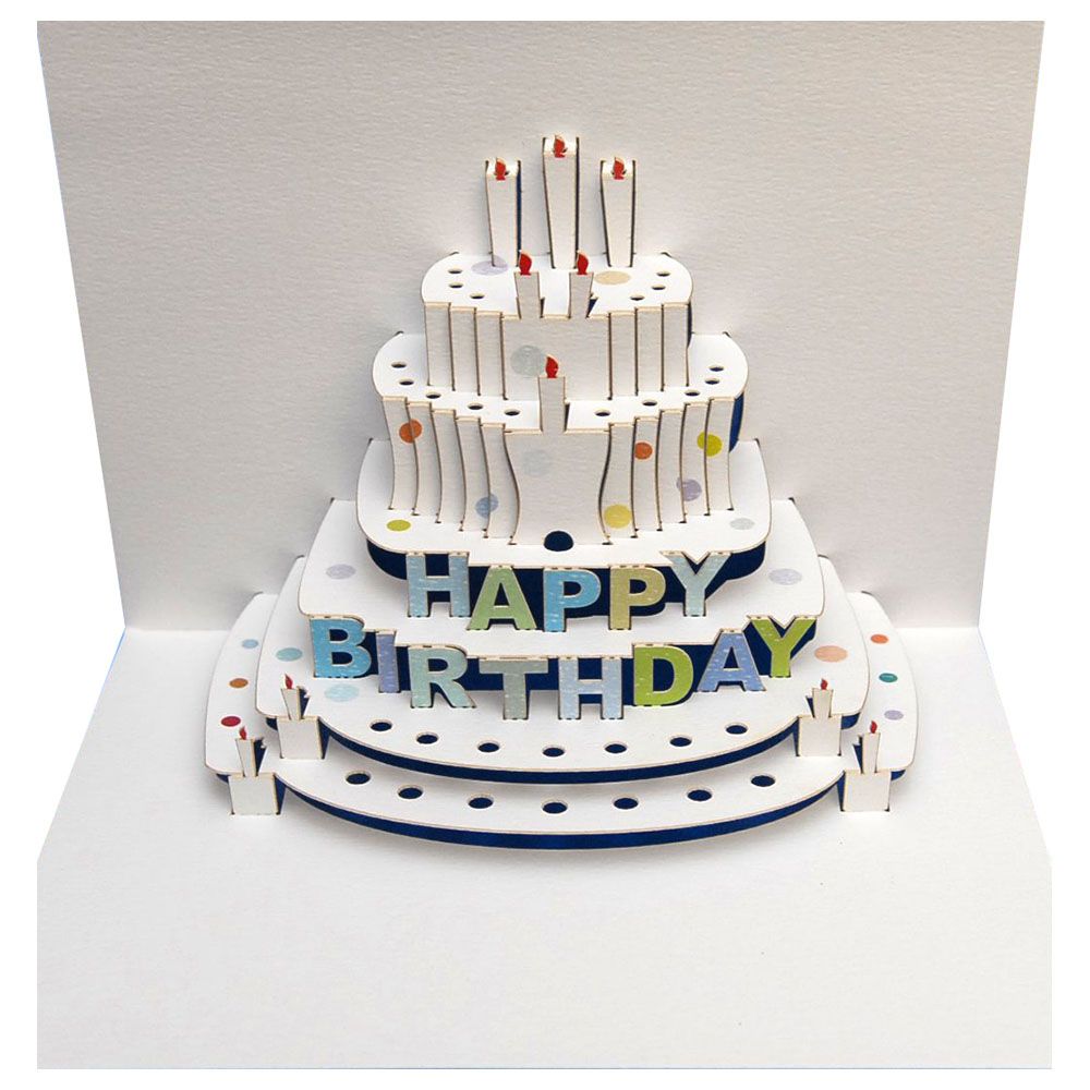 Forever Cards - Happy Birthday Blue Cake Card