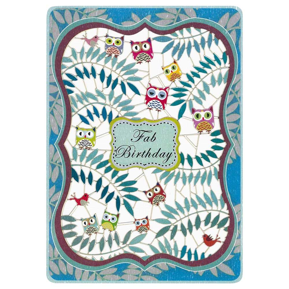 Forever Cards - Fab Birthday Owls In The Branches Card
