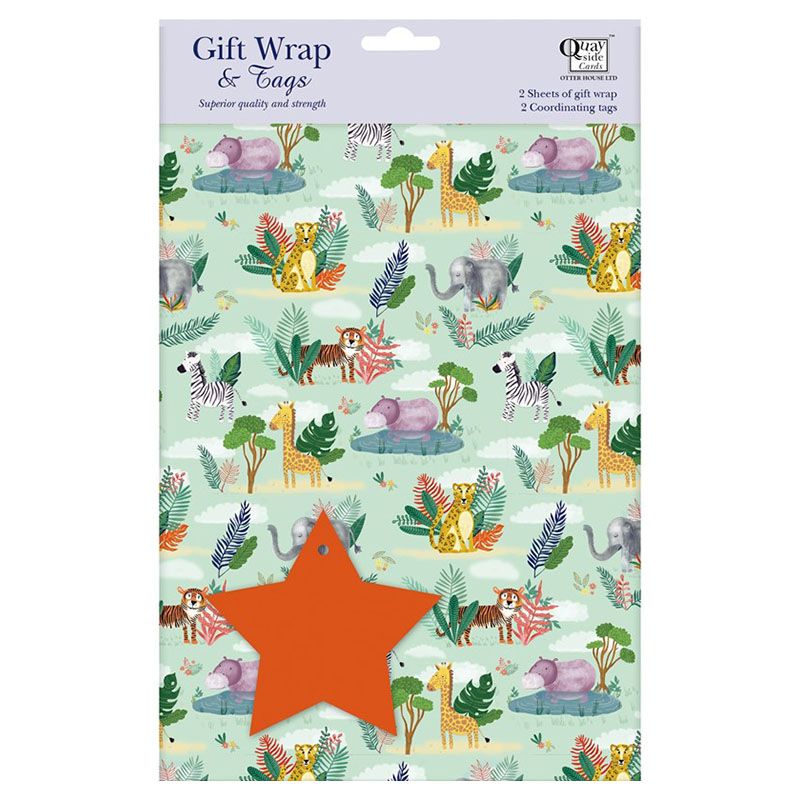 Otter House - Gift Wrap & Tags - Safari Animals