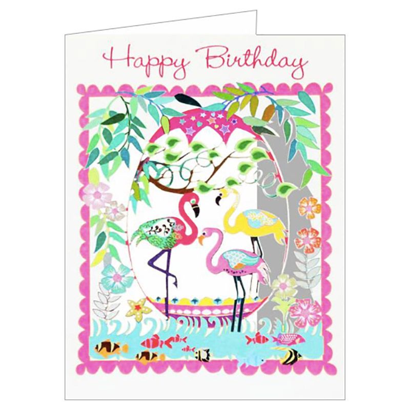 Forever Cards - Happy Birthday - Flamingos