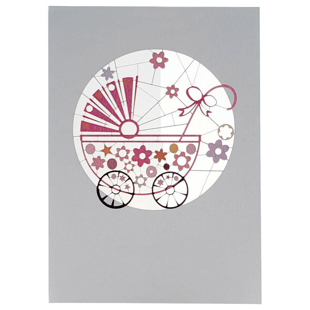 Forever Cards - Pram Card - Pink