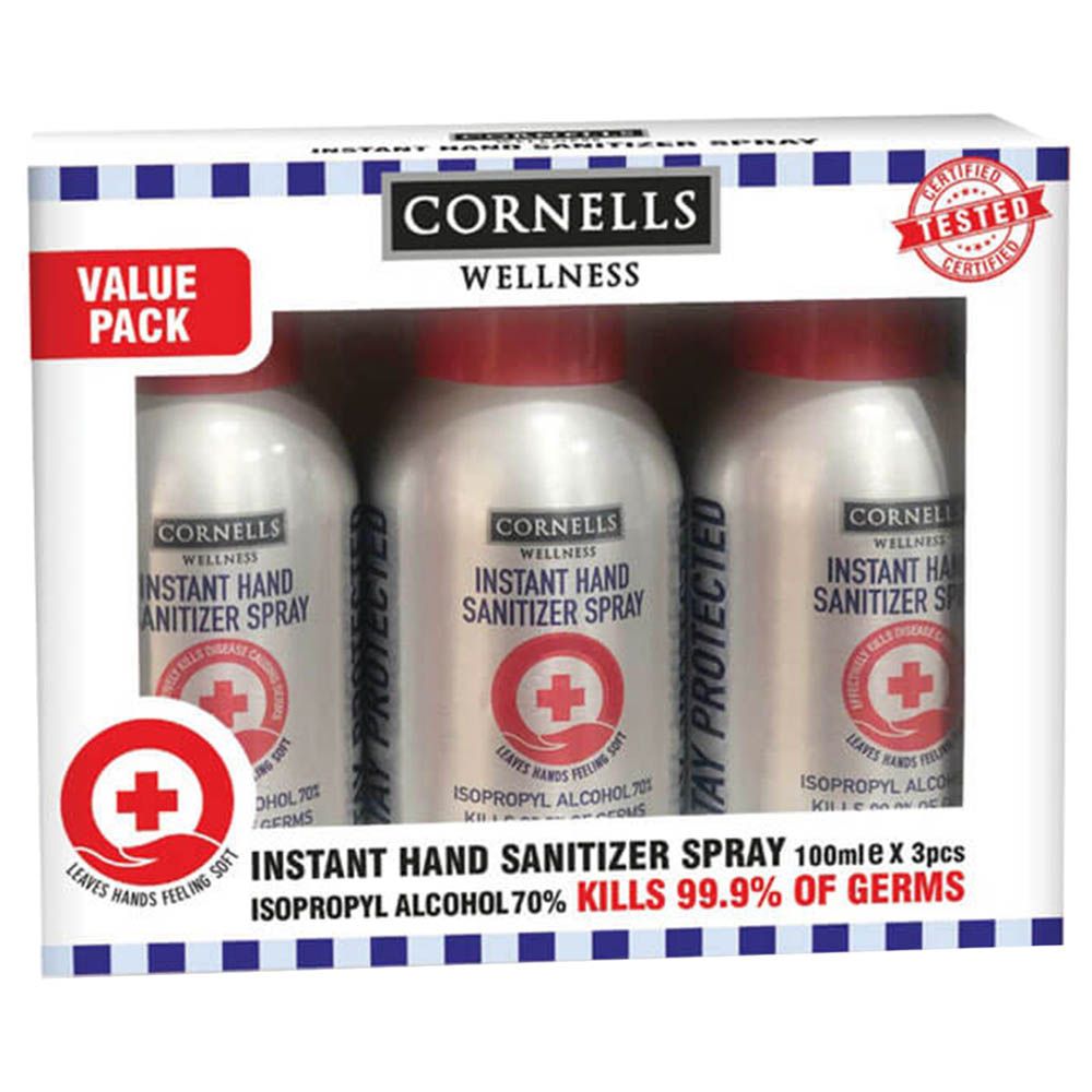 كورنيلز - بخاخ (سبراي) معقّم لليدين 100 مل - عدد 3