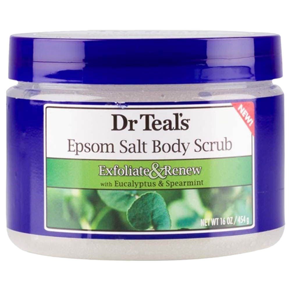 دكتور تيلز - مقشر الجسم ملح إبسوم - أوكالبتوس ونعناع مدبب - 454 غم