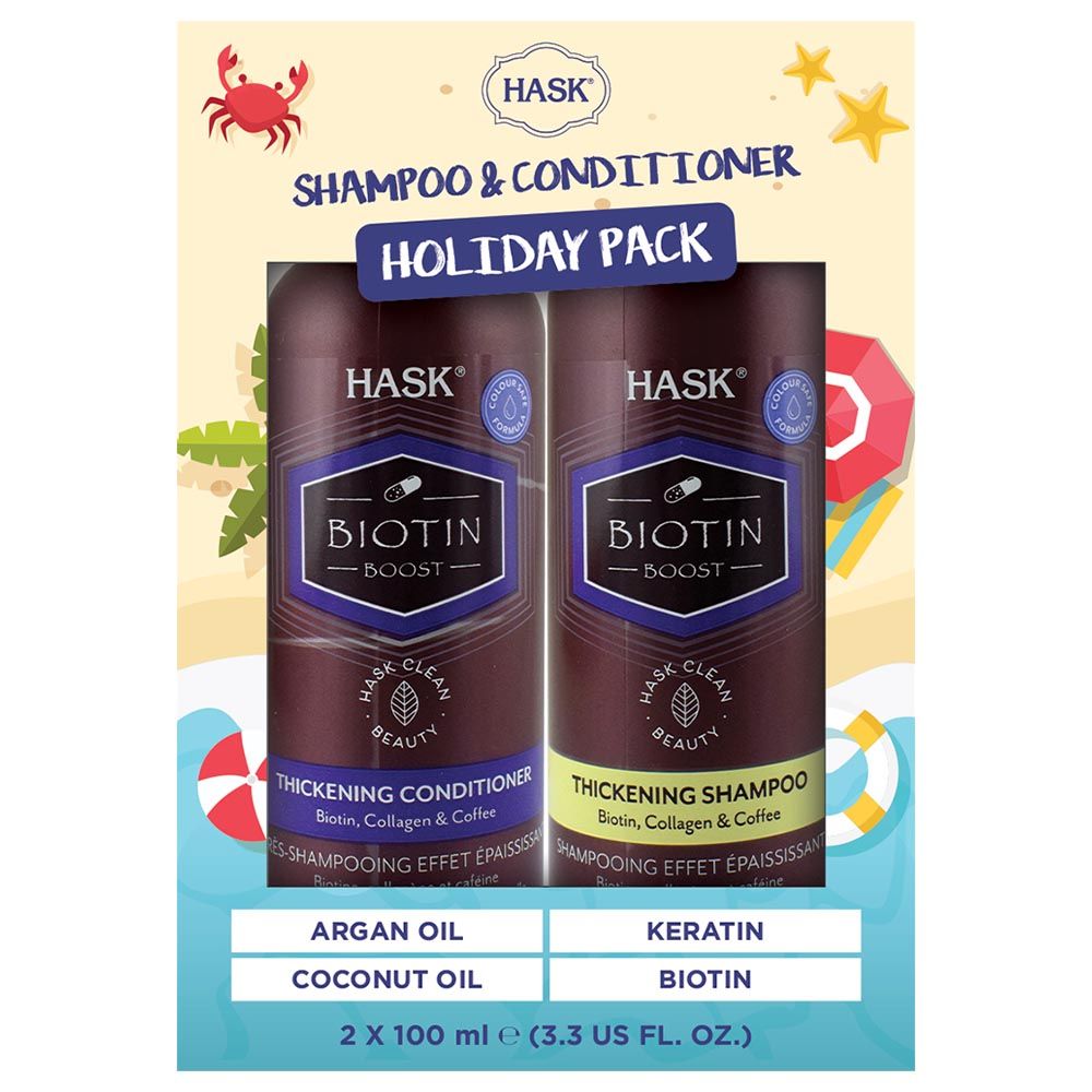 Hask - Biotin Shampoo 100ml & Conditioner 100ml Travel Pack