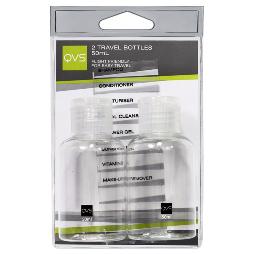 QVS - Flip Top Travel Bottles 2pcs Set