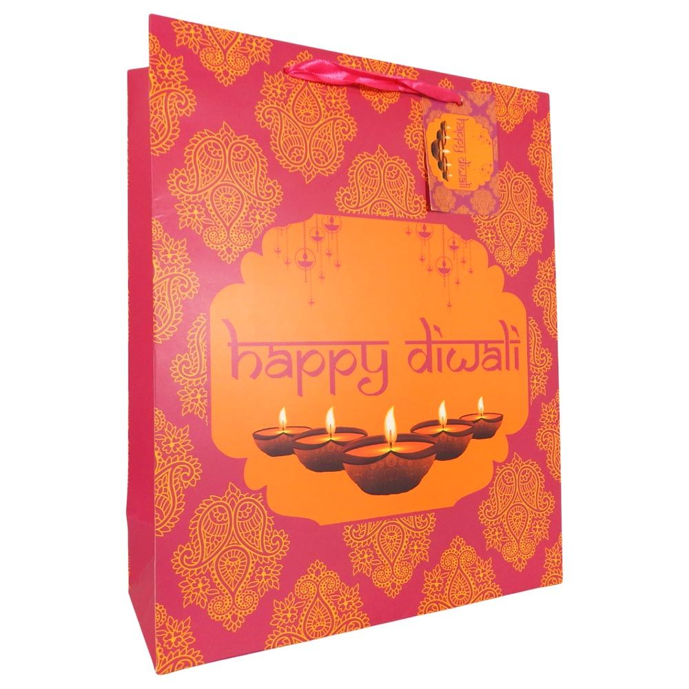 بيكوك سبلايز - كيس هدايا - Happy Diwali - برتقالي
