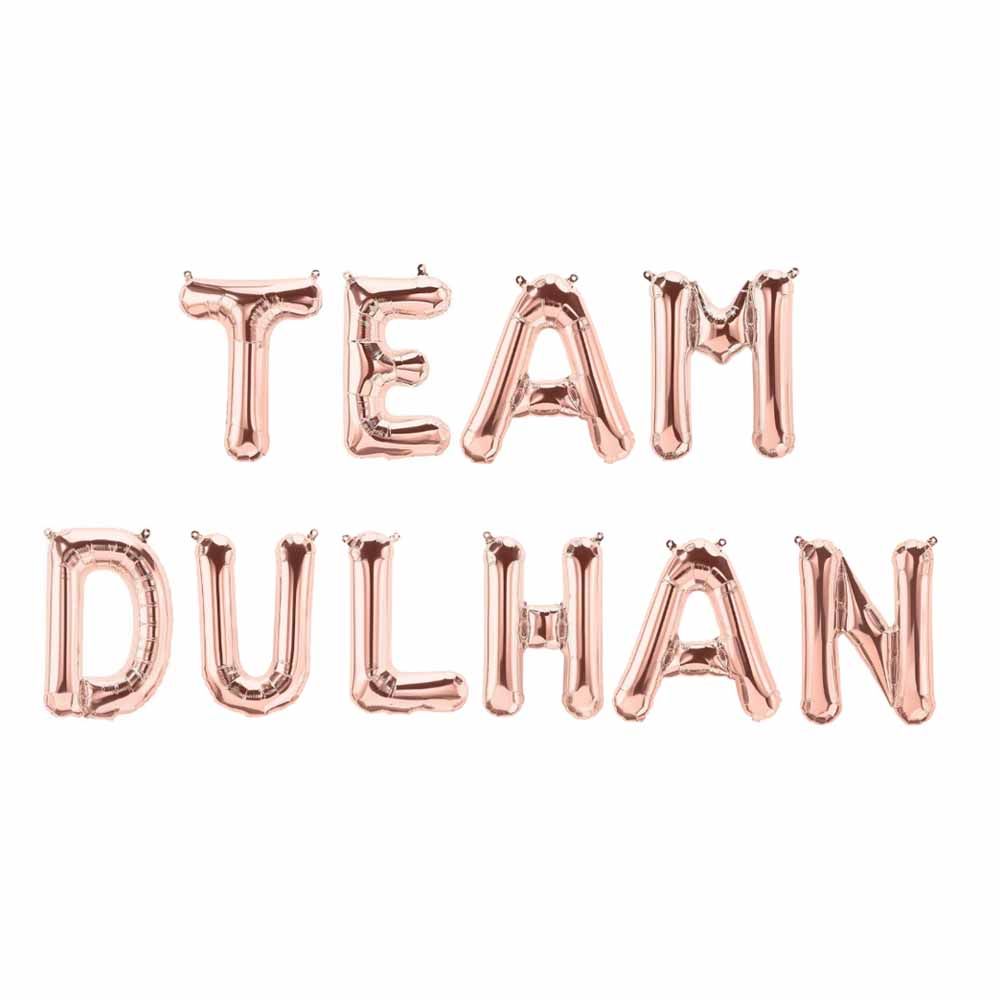 بيكوك سبلايز - بالونات فويل - Team Dulhan - ذهبي وردي