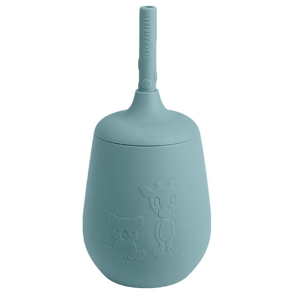 نورو - كوب سيليكون اديتا + مصاصة - رصاصي