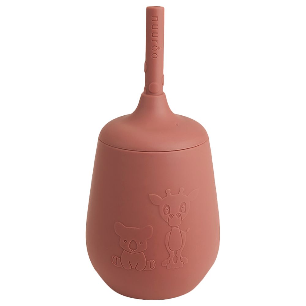Nuuroo - Adita Silicone Cup With Straw - Mahogany
