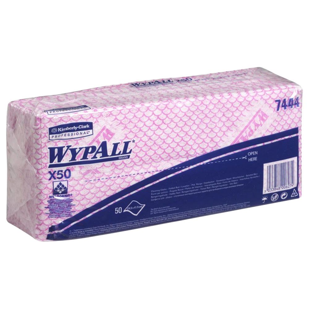 Wypall - X50 Cleaning Cloth Folded Red - 50 Sheets