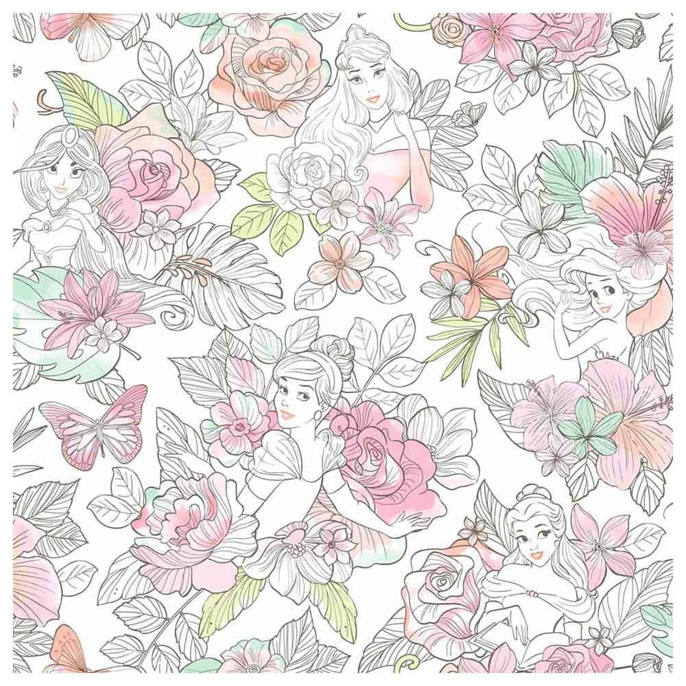 Disney Princess - Royal Floral Wallpaper