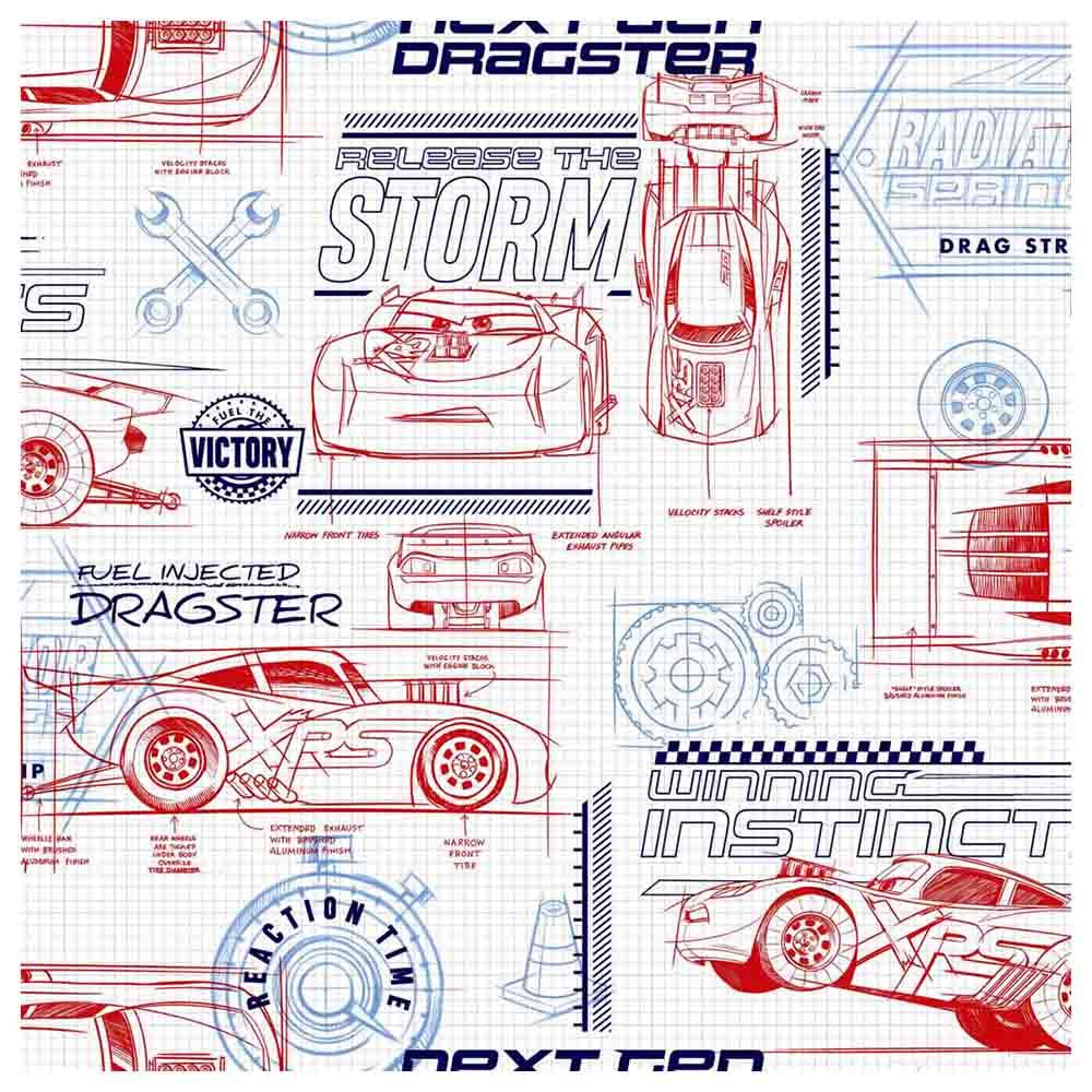Disney Pixar Cars - Schematic Wallpaper - Red