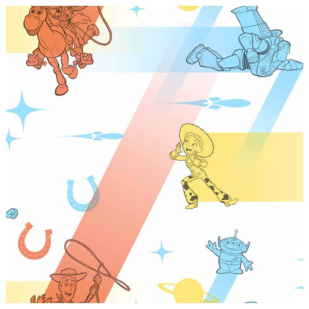 Disney and Pixar Toy Story 4 - Retro Wallpaper - Light Blue
