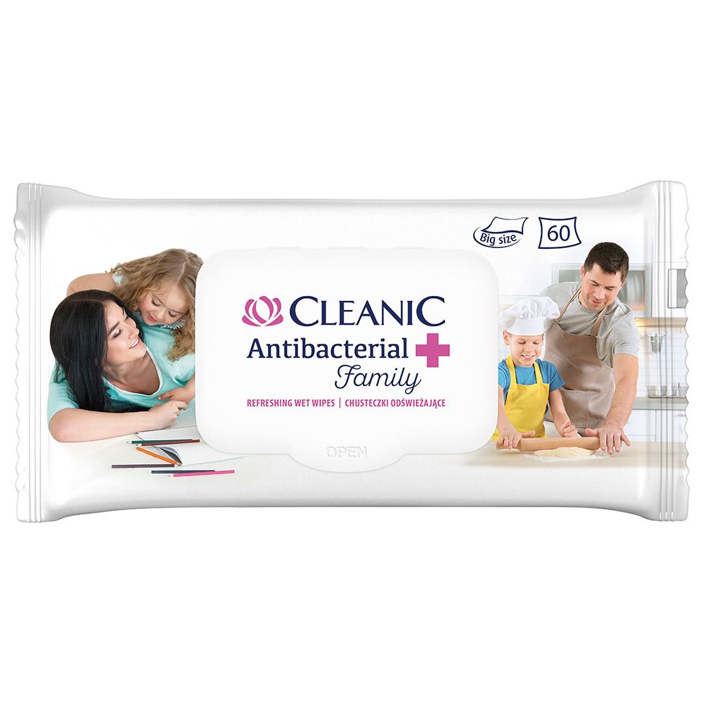 Cleanic - Refresh Anti-Bacterial Wet Wipes 60 Wipes Pack