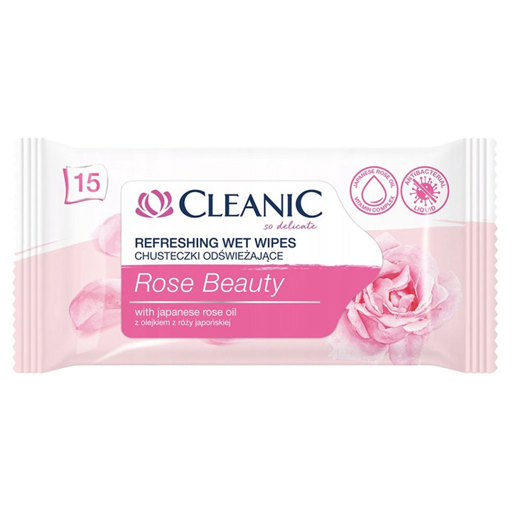 كلينيك - مناديل مبللة - زيت الورد الياباني - 15 منديل