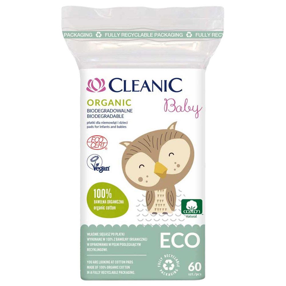 Cleanic - Baby Eco Organic Cotton Pads 60Pcs