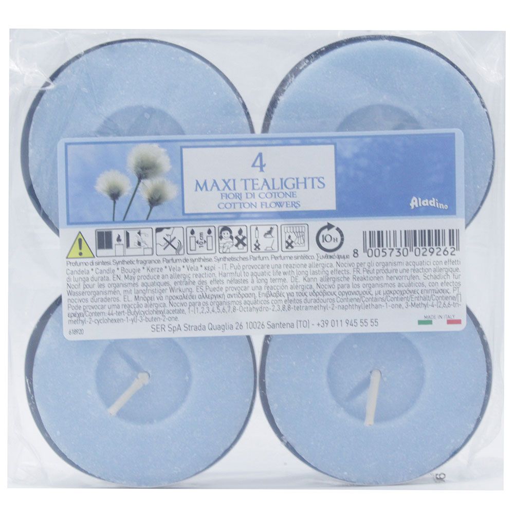 آلادينو - شموع دائرية - زهور القطن - عدد 4