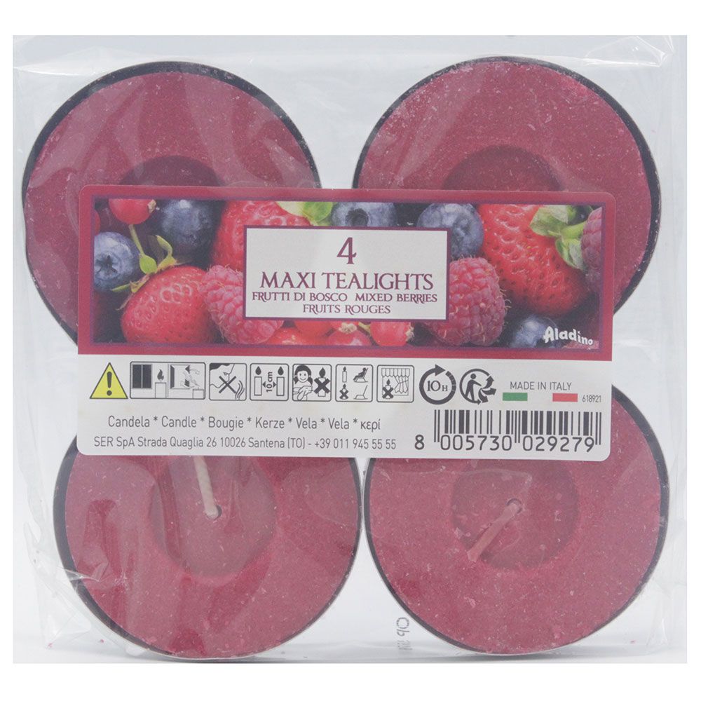 آلادينو - شموع دائرية - توت - عدد 4