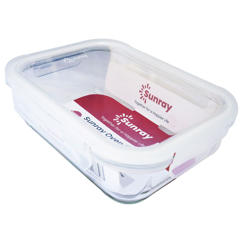 Sunray - Borosilicate Glass Rectangular Food Container - 1040ml