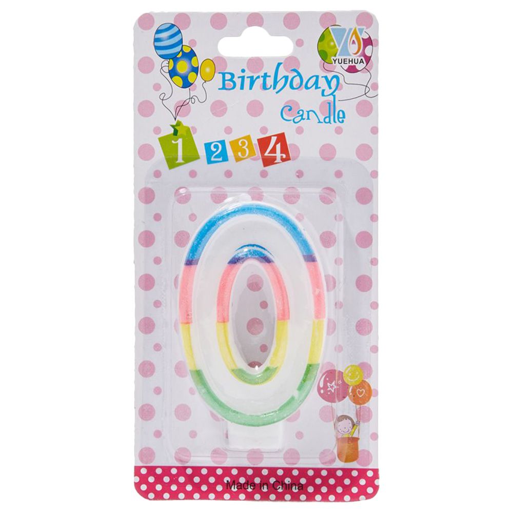 Sarvah - Multi Colour Border Birthday Candle No "0