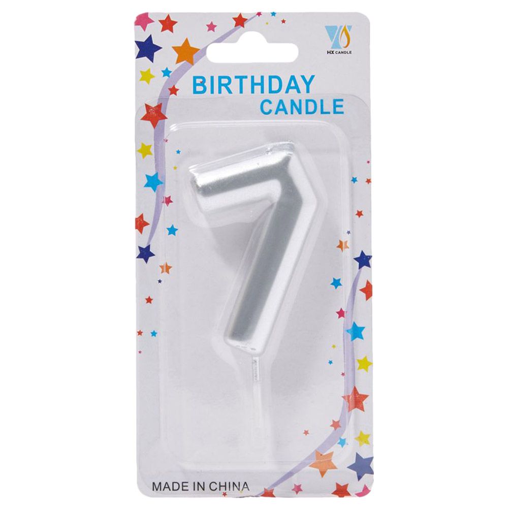 Sarvah - Silver Colour With Stick Birthday Candle No "7