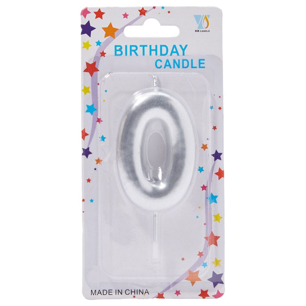 Sarvah - Silver Colour With Stick Birthday Candle No "0