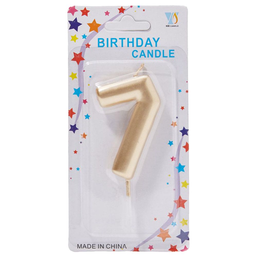 Sarvah - Gold Colour With Stick Birthday Candle No "7