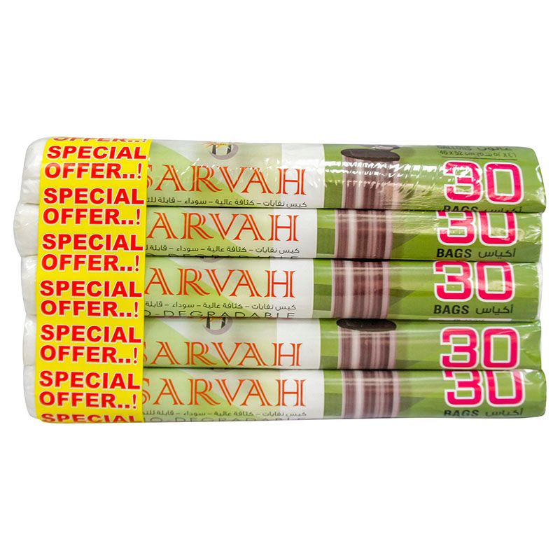 Sarvah - Special Offer Pack Garbage Bags 30Pcs 5 Rolls