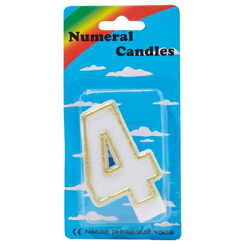 Sarvah - Gold Border Birthday Candle No "4