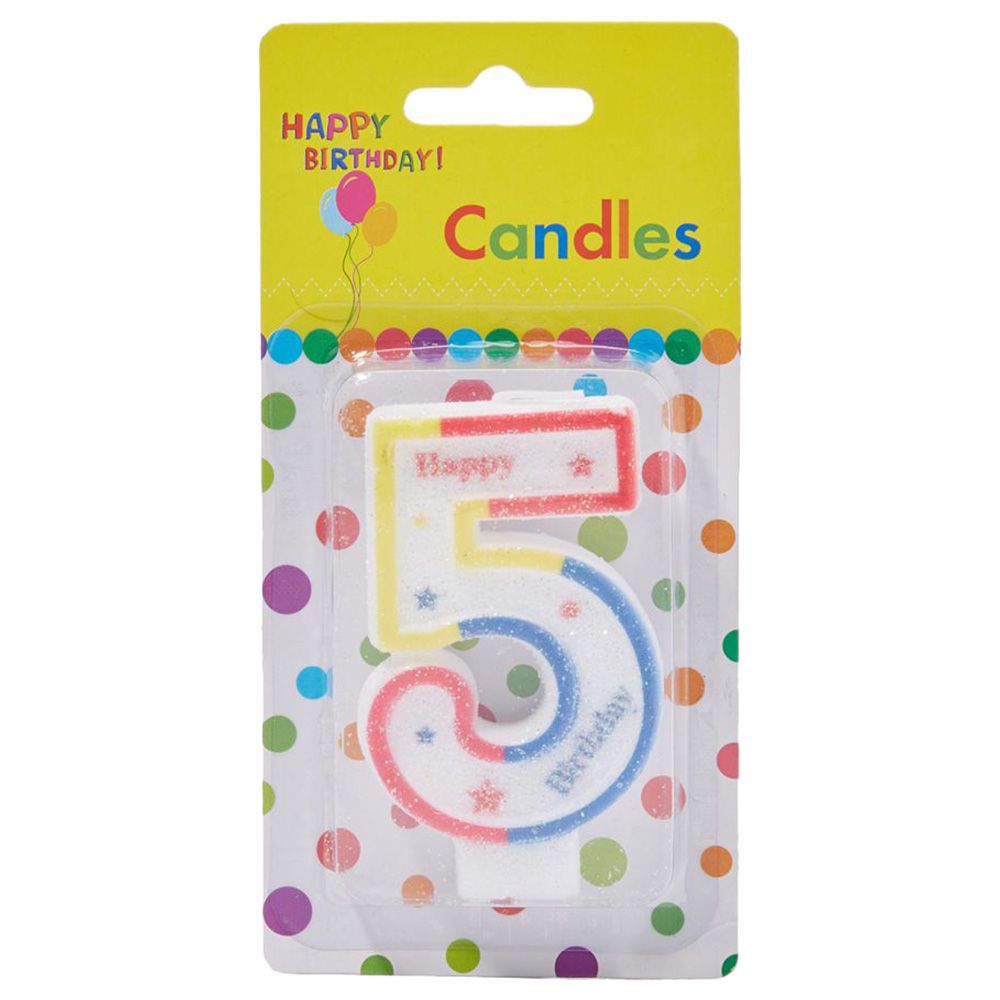 Sarvah - Happy Birthday Printed Birthday Candle No "5