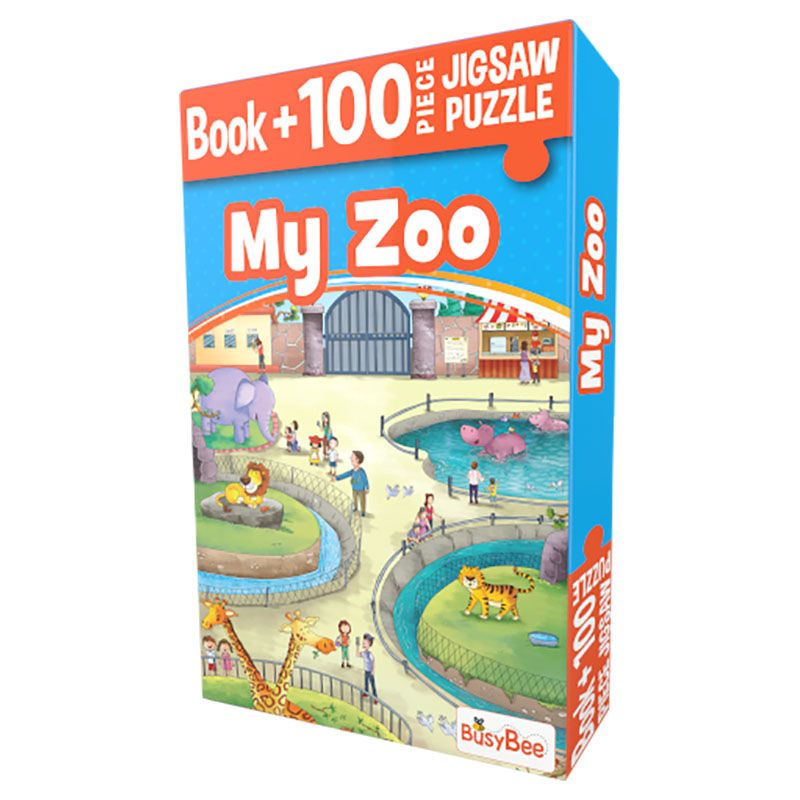 Busybee - Book + Jigsaw Puzzle 100pcs - My Zoo