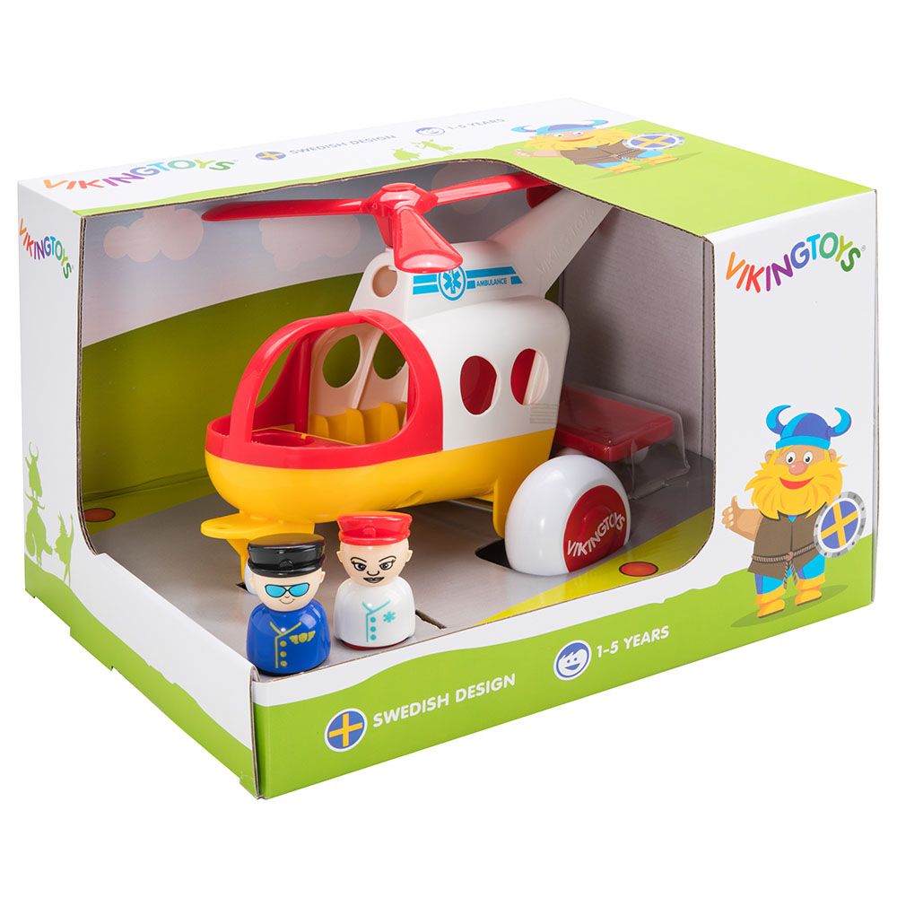 فايكينغ تويز - هيليكوبتر الإسعاف + نقالة + 2 شخصيات