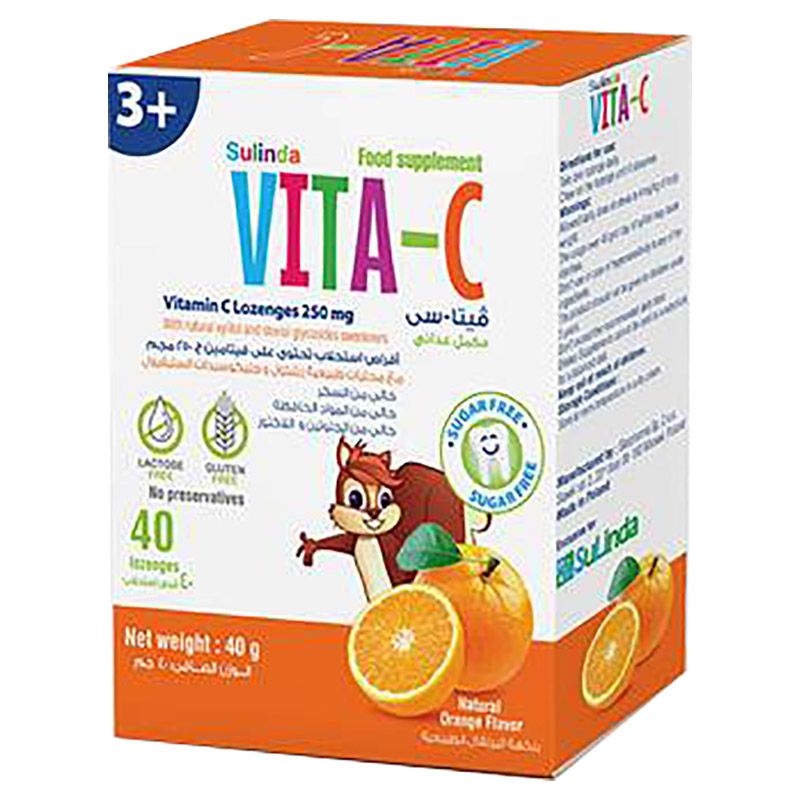 SuLinda - Vita - C Vitamin C 250MG - Natural Orange - 40 Lozenges