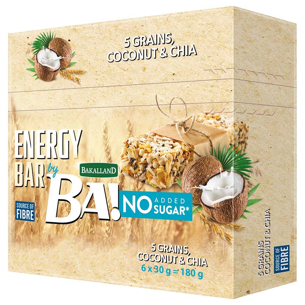 Bakalland - Coconut & Chia Crunchy Energy Bar 30g - 6's