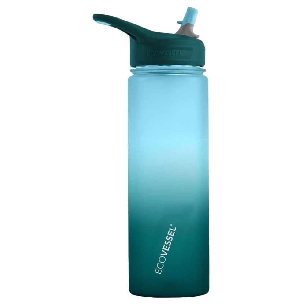 Ecovessel - Wave Tritan Plastic Bottle w/ Flip Straw Lid 24oz - Ombre Forest Horizon
