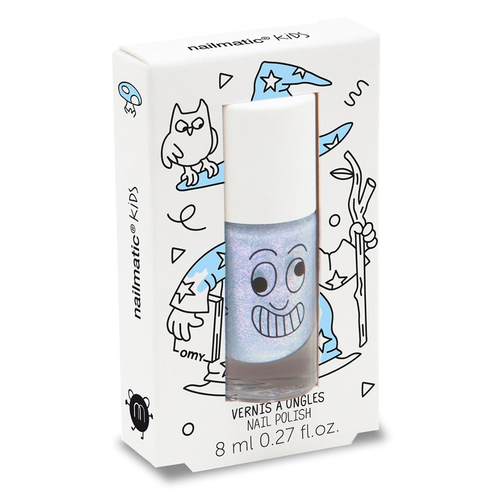 طلاء أظافر مائي ميرلين لون أزرق لؤلئي من ماركة نيلماتيك كيدز