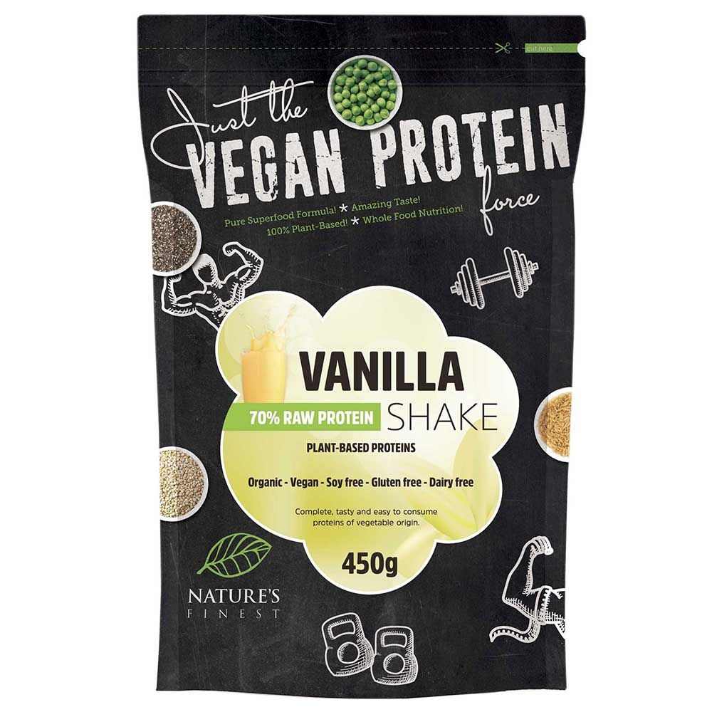 Natures Finest Organic Vanilla 70% Raw Protein Powder 450g