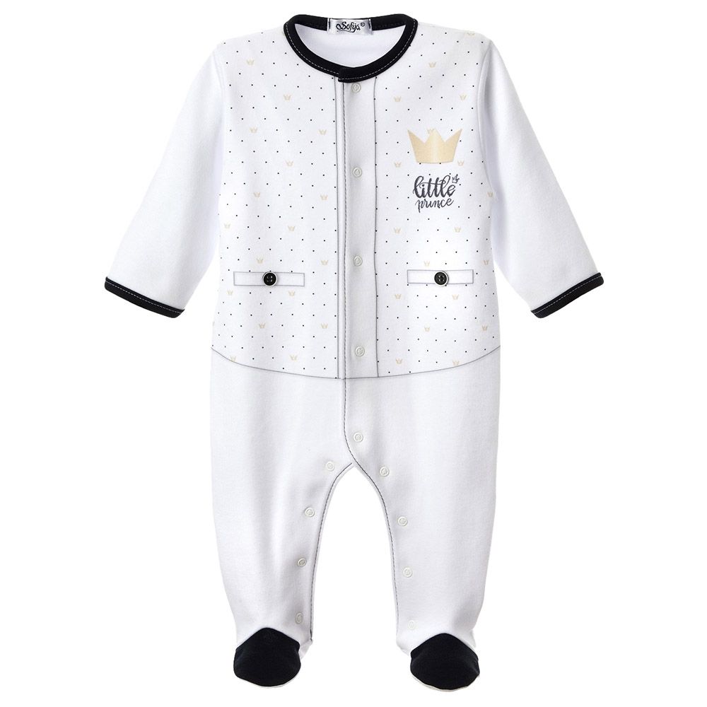 Sofija - Boys Cotton Romper - White