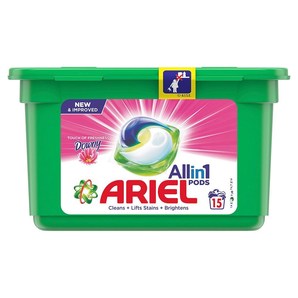 Ariel 3-in-1 Washing Liquid Pods Touch of Freshness Downy 15pcs