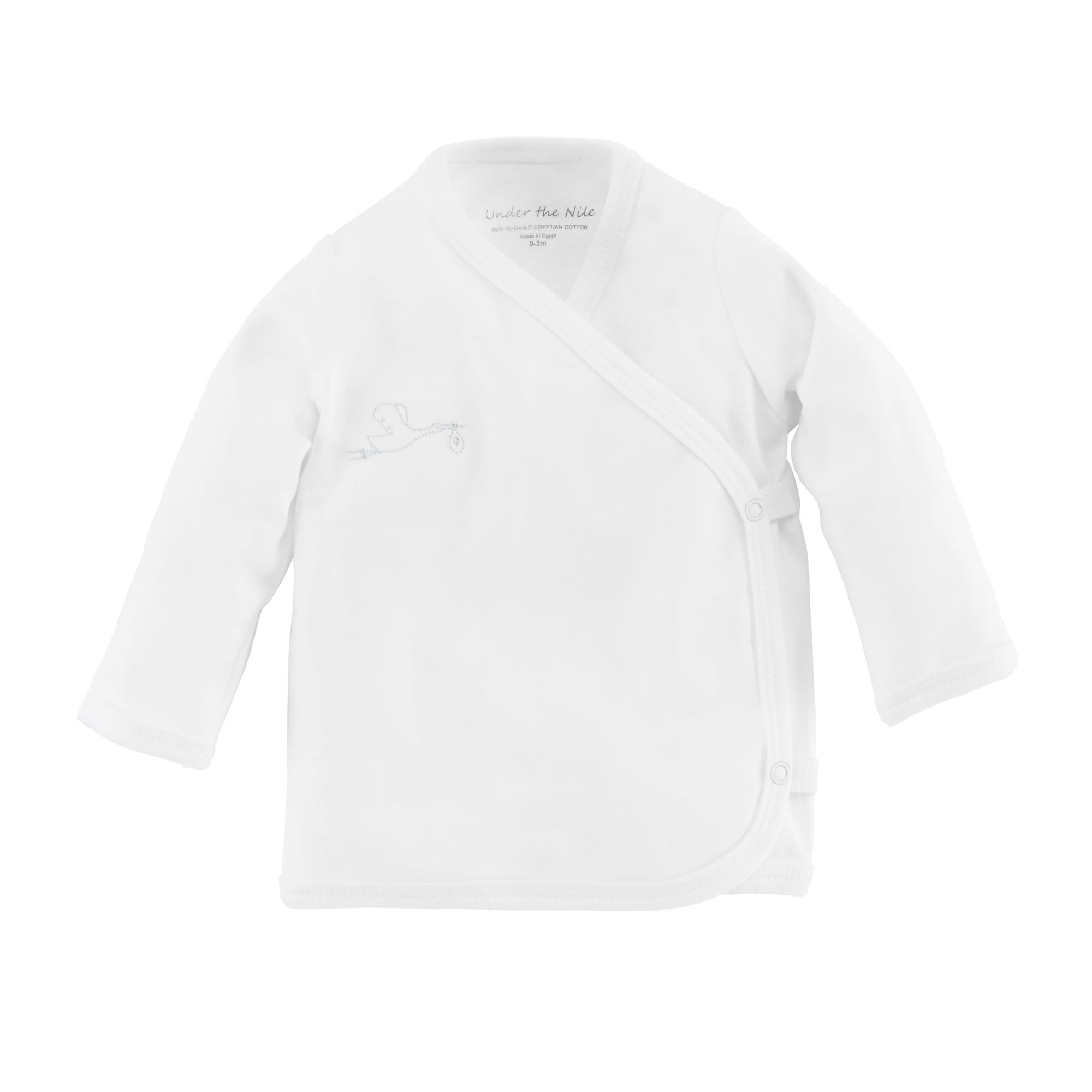 Under the Nile - Long Sleeve Side Snap Top Stork Embroidery
