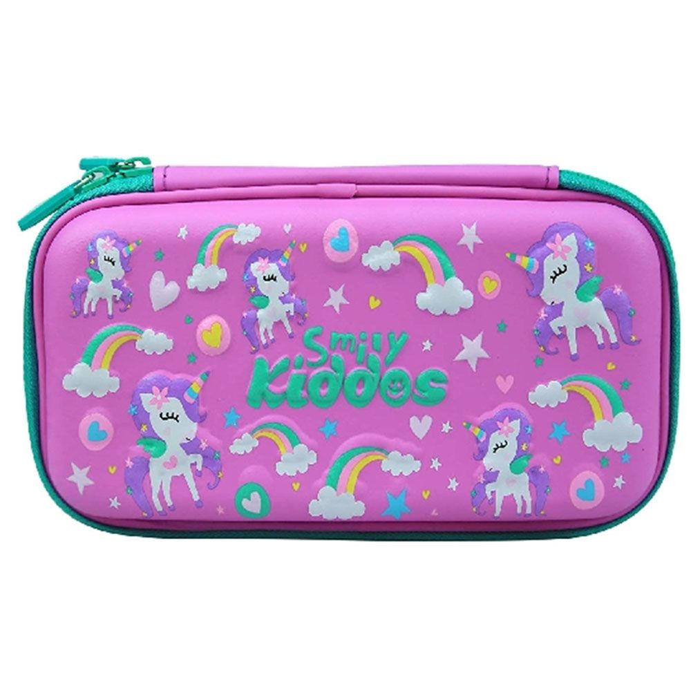 سمايلي كيدوس - مقلمة صلبة - صغير - زهري