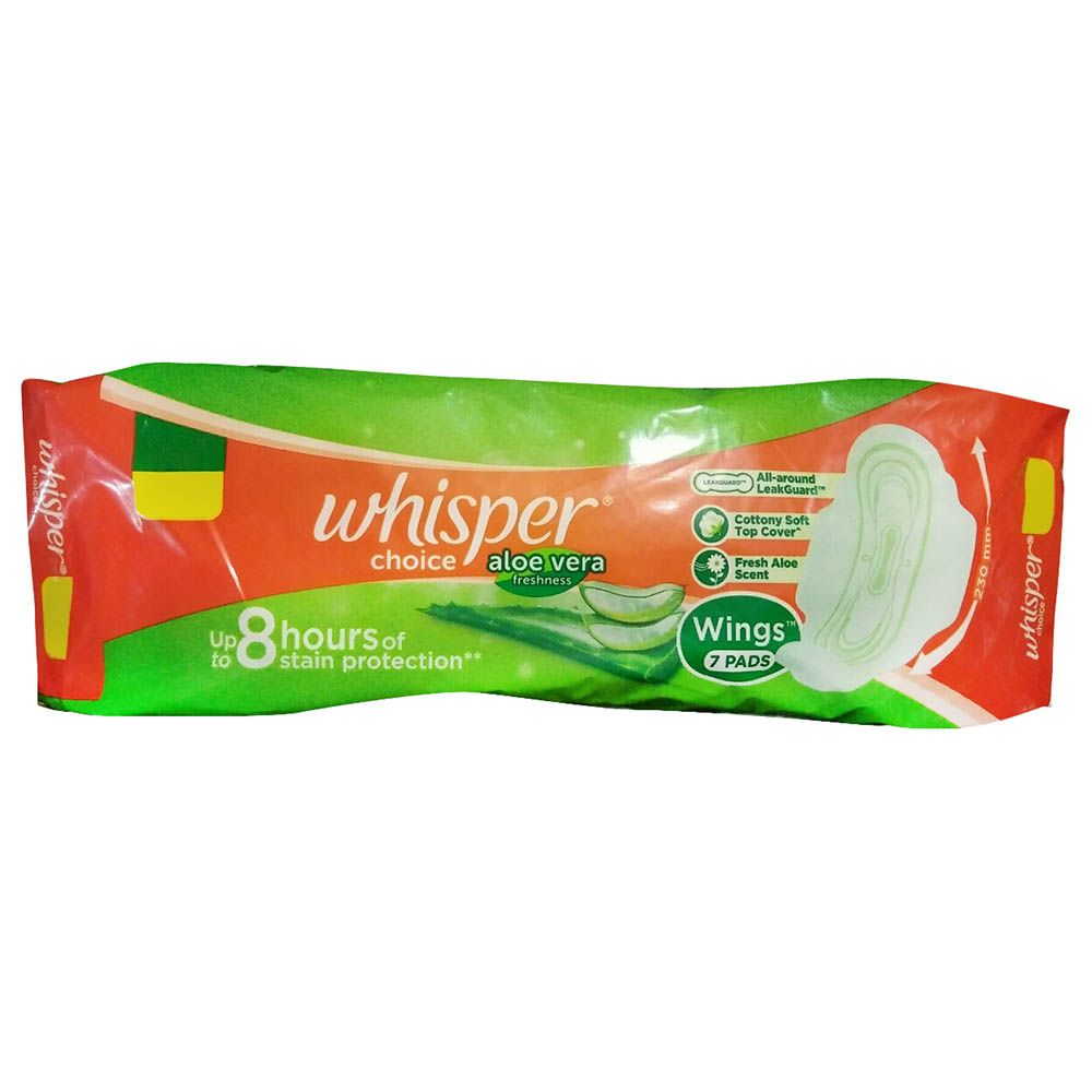 Whisper - Choice Aloe Vera Wings - 7 Pads