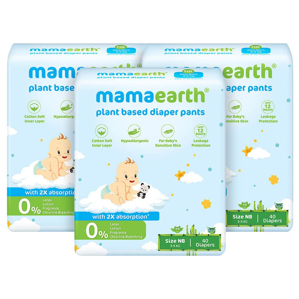 Mamaearth - Plant Based Diaper Pants Pack of 3 - Newborn