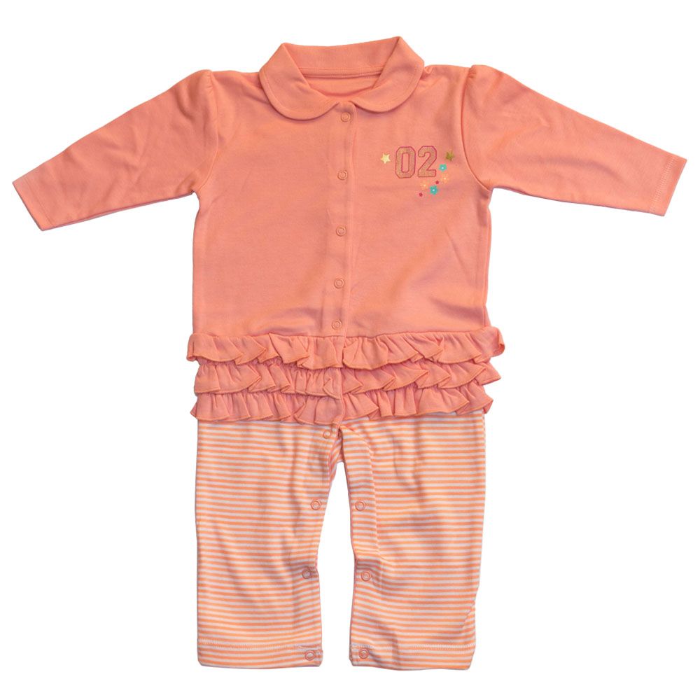 Veronica - Jumpsuit With Frill Waist - Peach